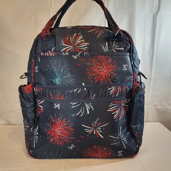 Lug Mini Puddle Jumper Overnight Bag Navy Blue with Fireworks - Picture 4 of 6